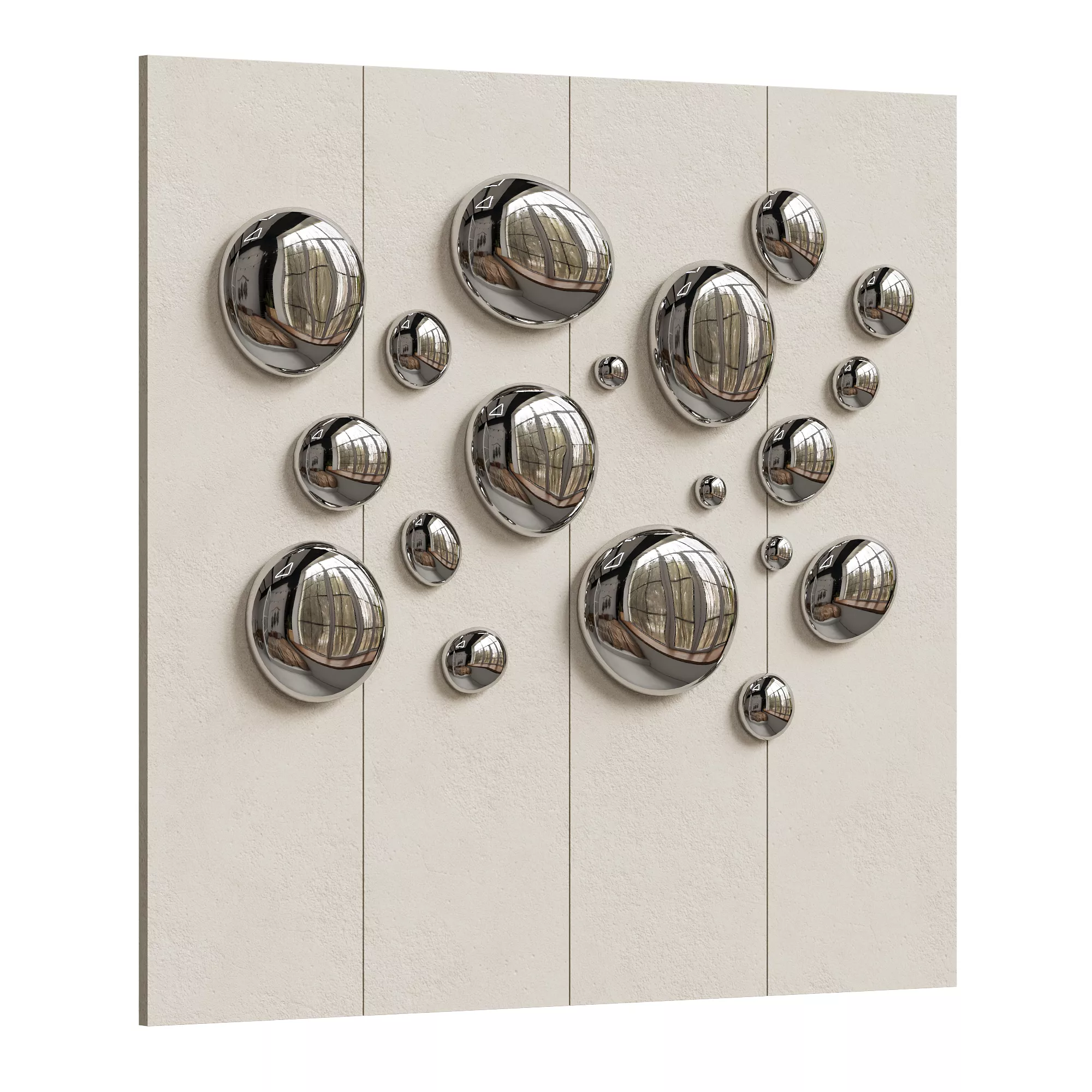 Chrome Bubble Wall Decor 9 Low-poly 3D model