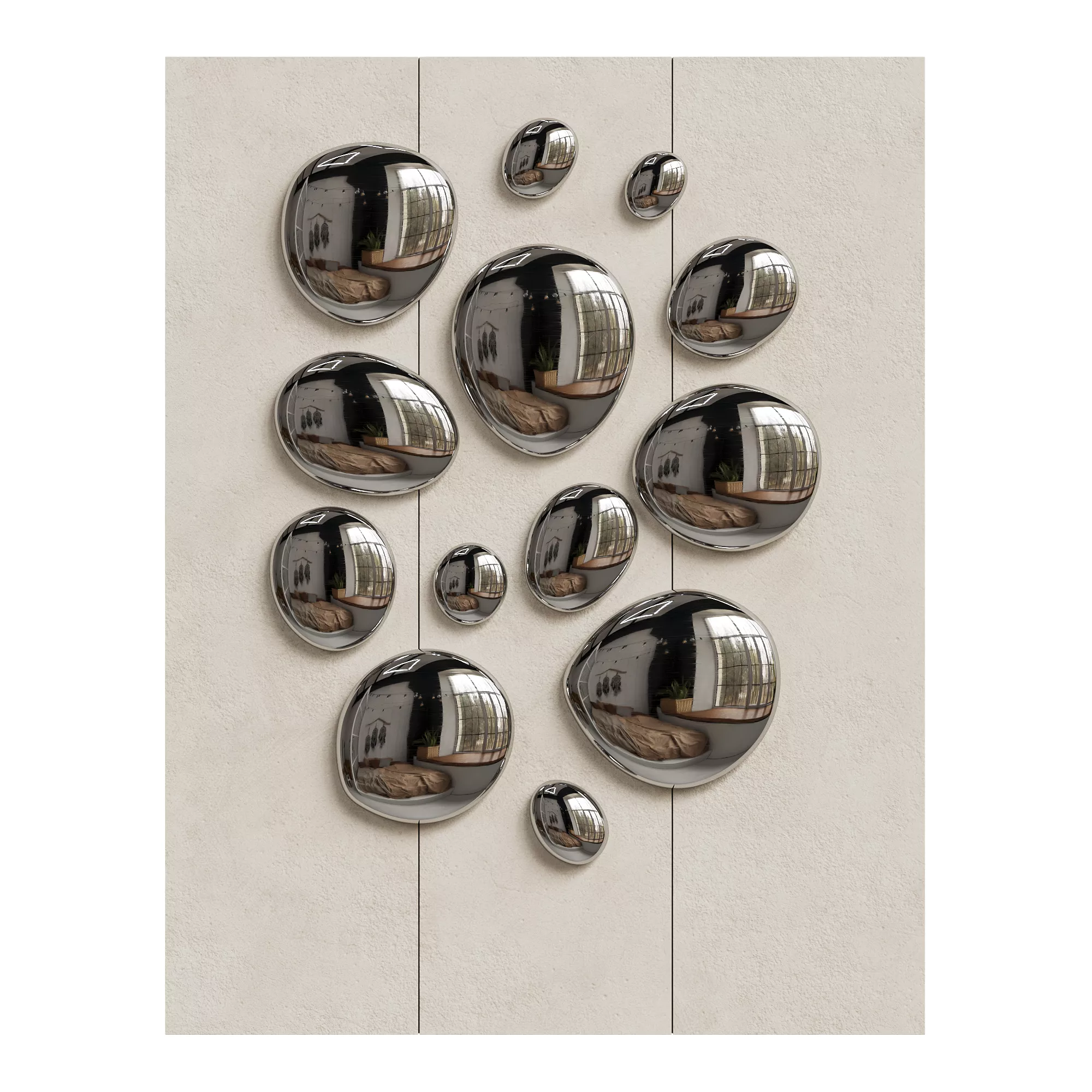 Chrome Bubble Wall Decor 10 Low-poly 3D model