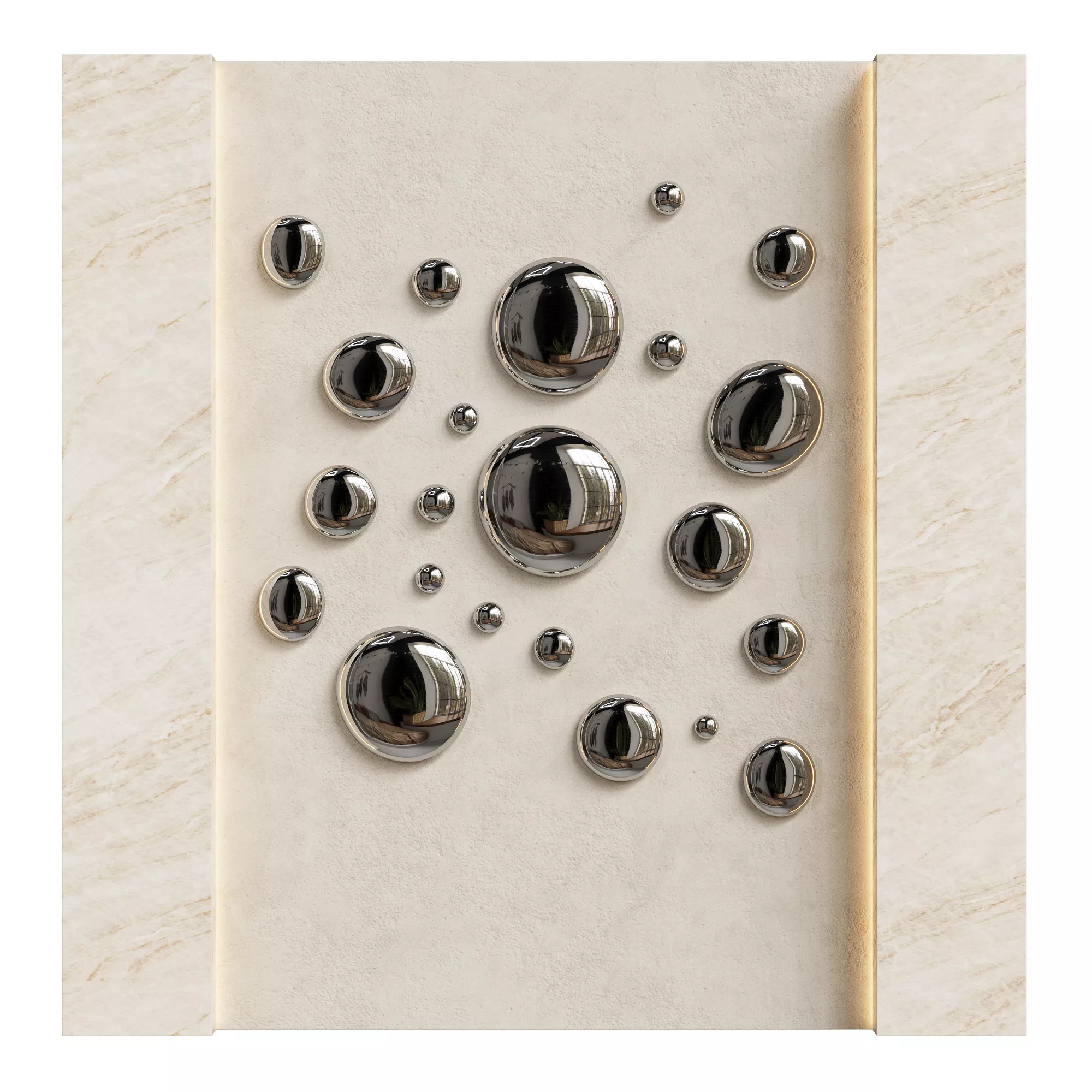 Chrome Bubble Wall Decor 14 Low-poly 3D model