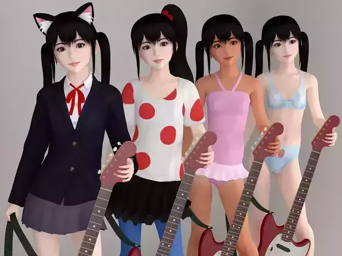 Azusa various outfit pose 02