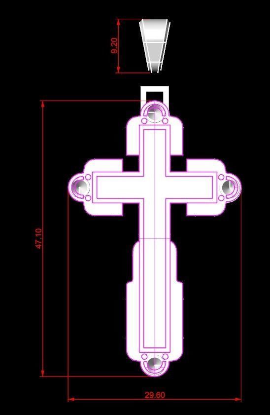 Cross with a crucifix 146 3D print model_10
