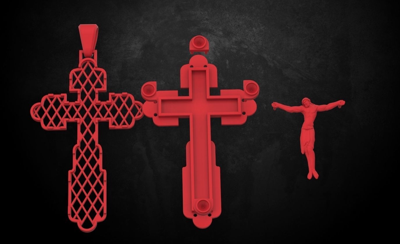 Cross with a crucifix 146 3D print model_8