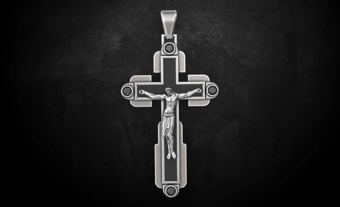 Cross with a crucifix 146 3D print model_5