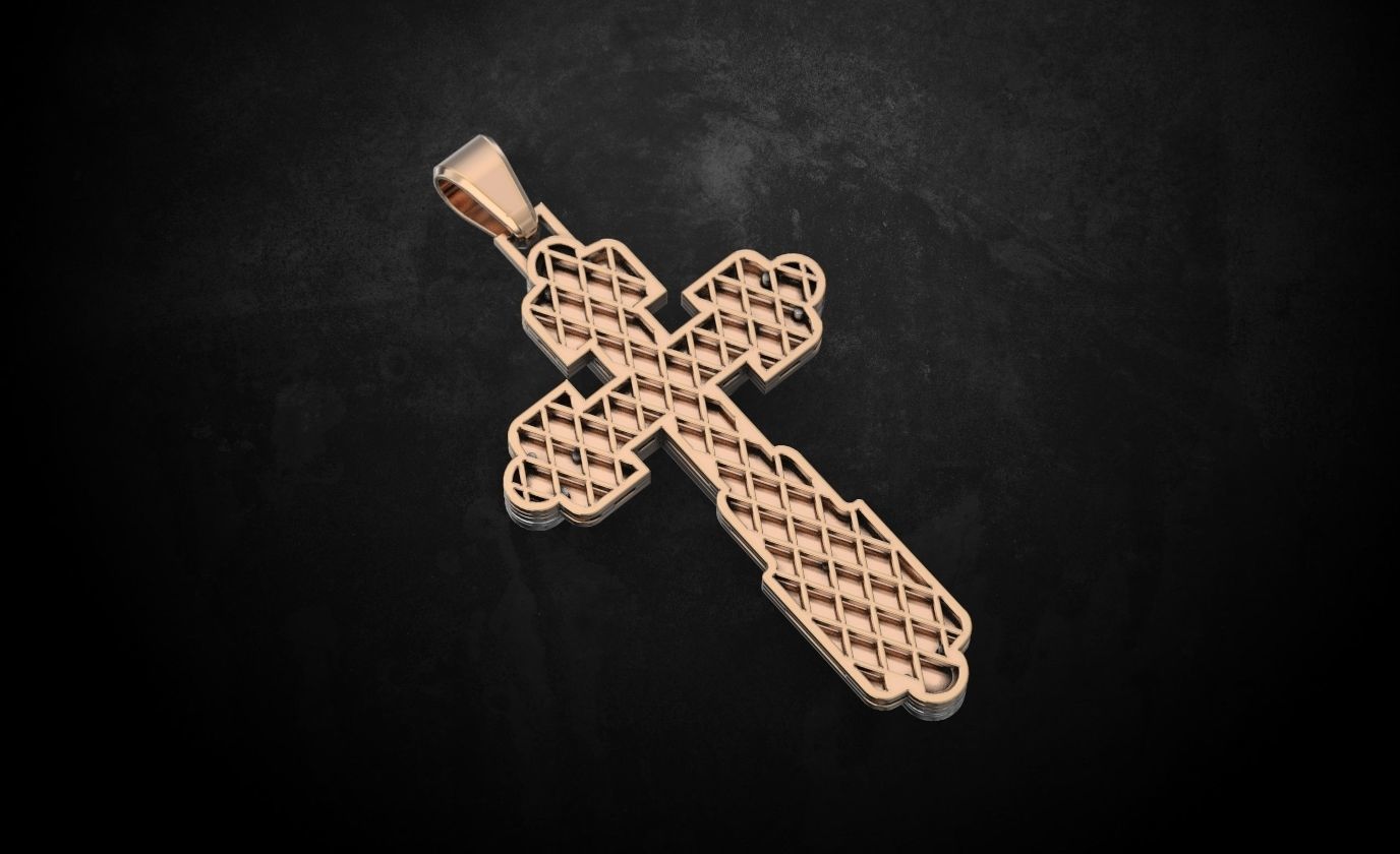Cross with a crucifix 146 3D print model_4
