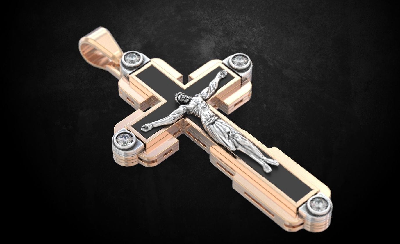 Cross with a crucifix 146 3D print model_2