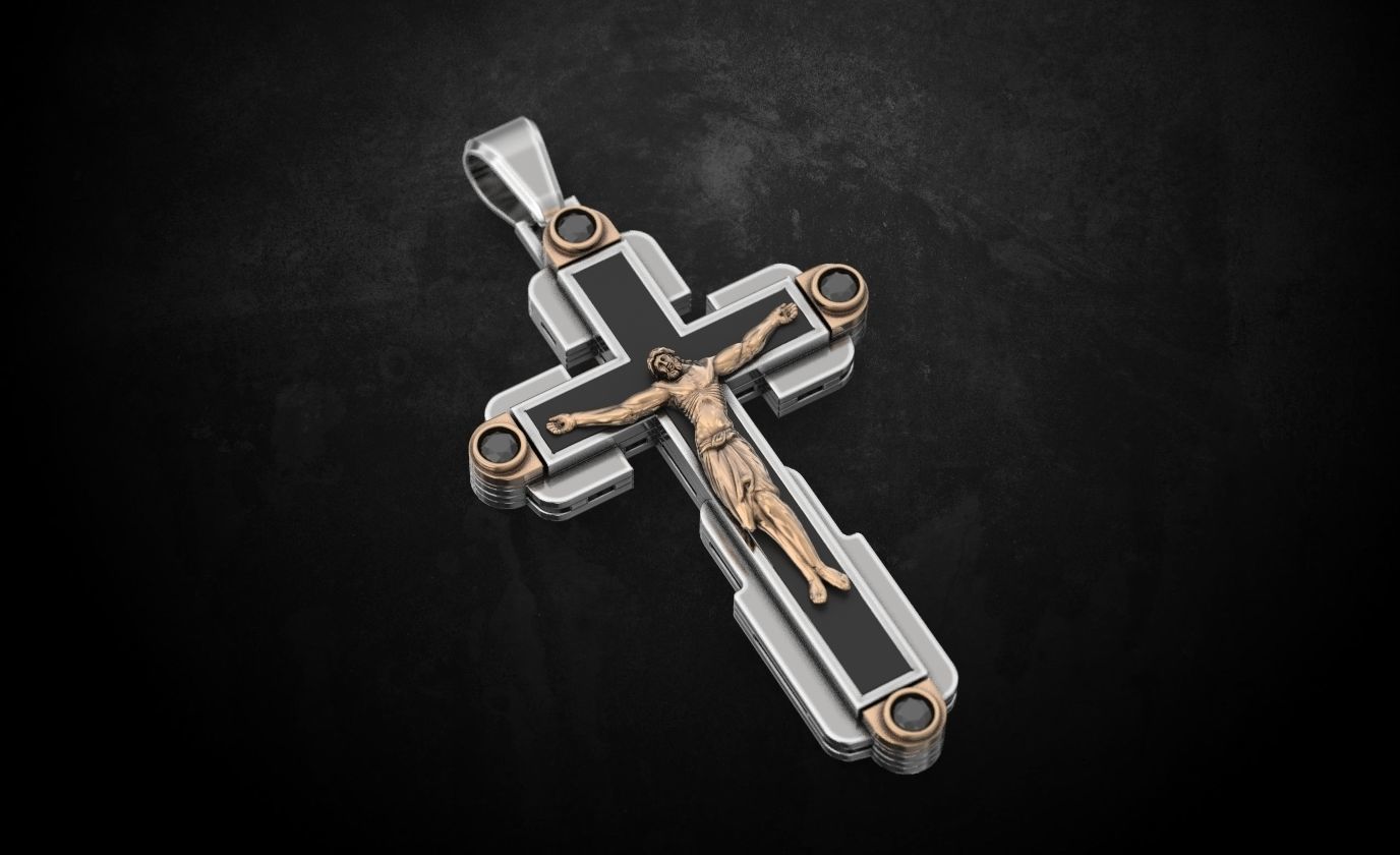Cross with a crucifix 146 3D print model_3