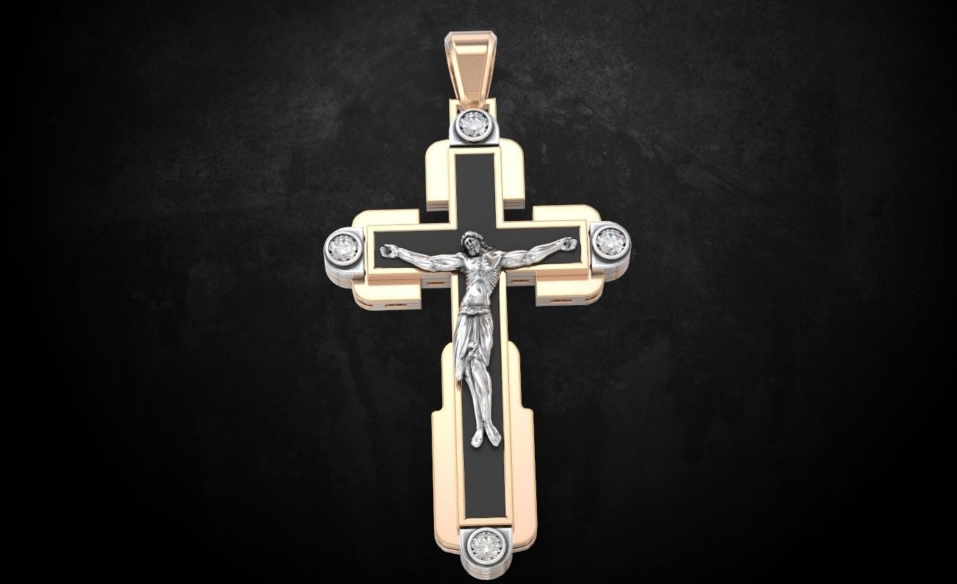 Cross with a crucifix 146 3D print model_1