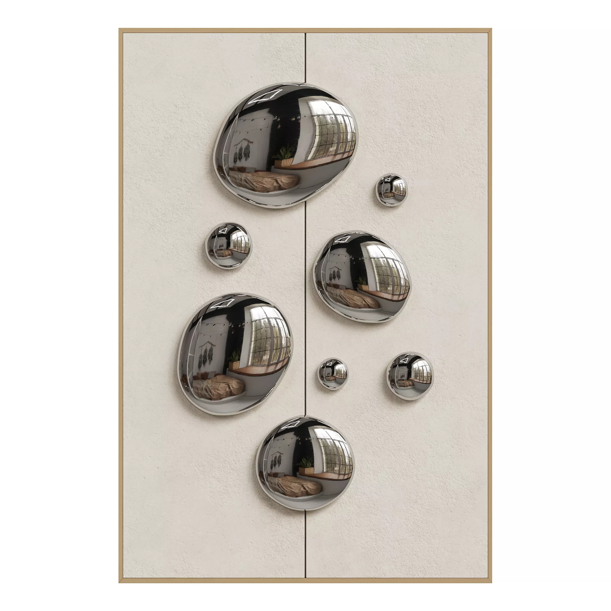 Chrome Bubble Wall Decor 20 Low-poly 3D model