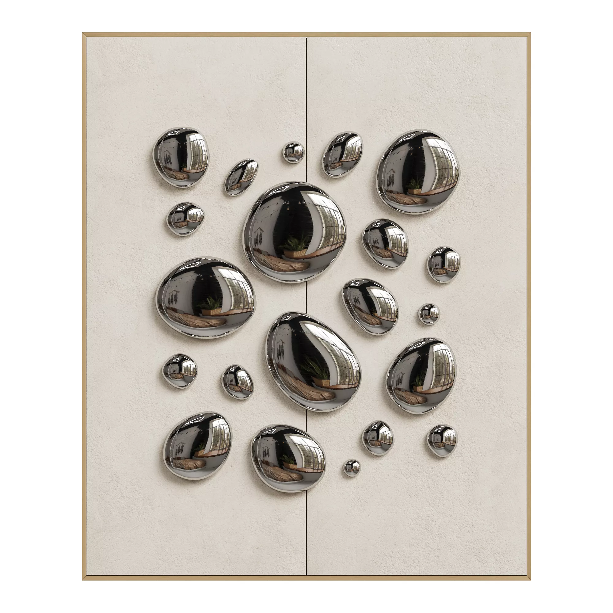Chrome Bubble Wall Decor 21 Low-poly 3D model