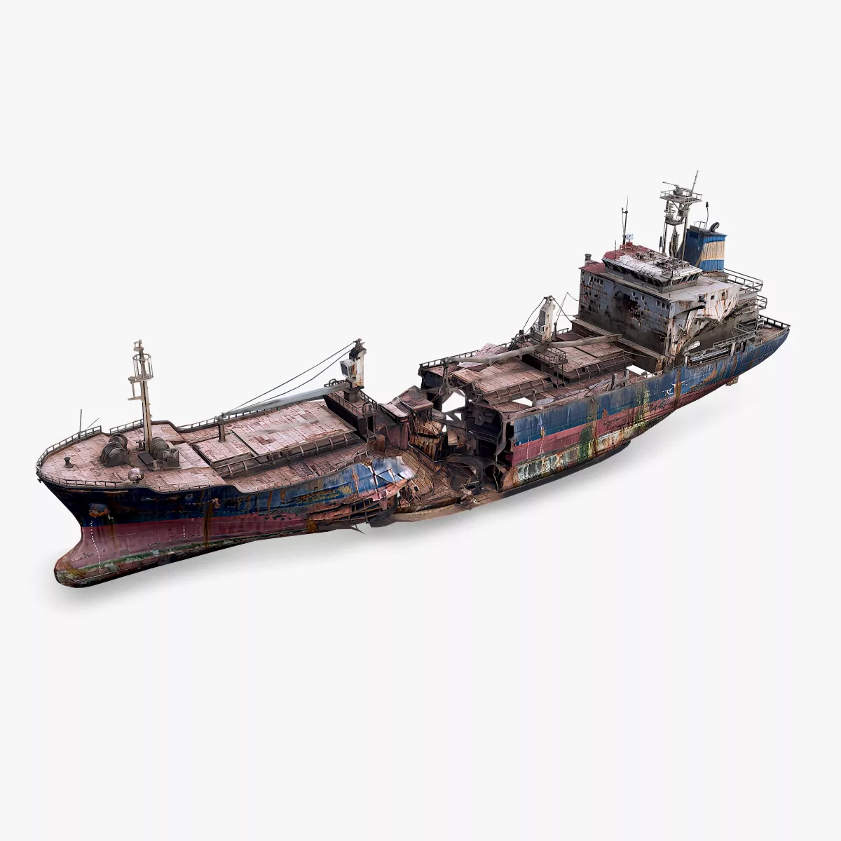 Wrecked Cargo Ship Shipwreck Low-poly PBR Low-poly 3D model