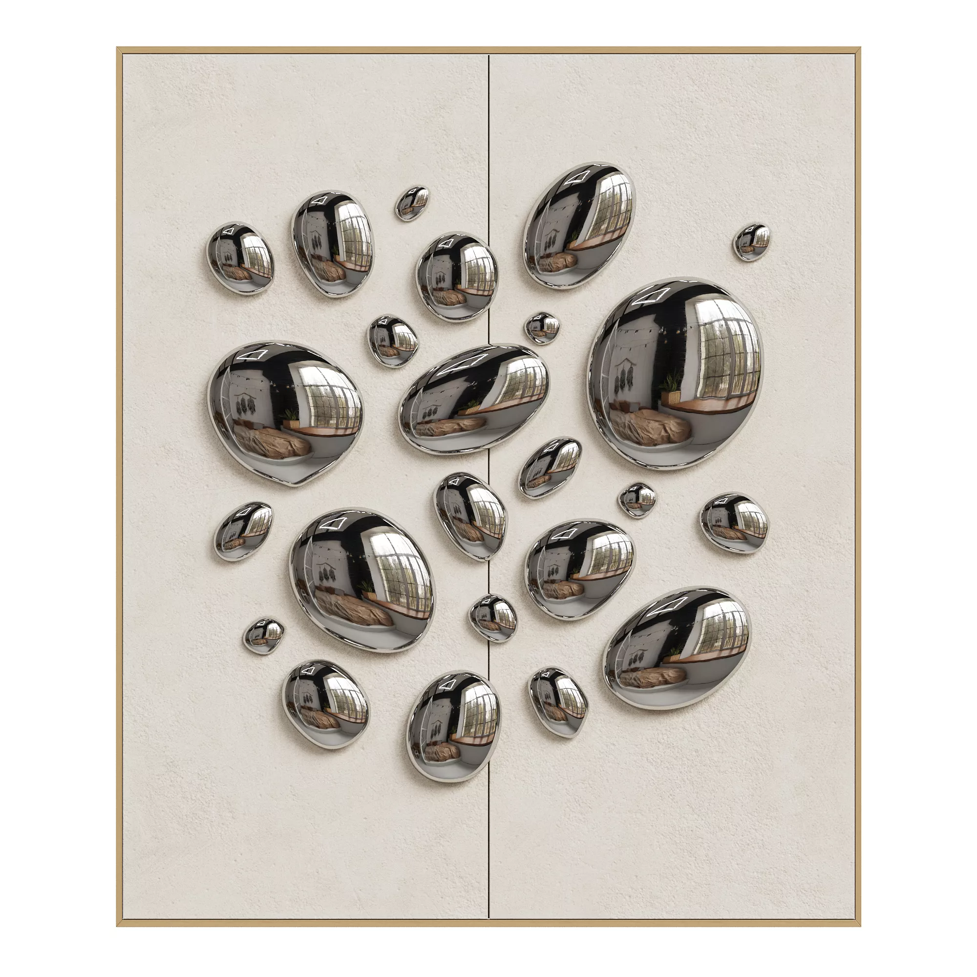 Chrome Bubble Wall Decor 27 Low-poly 3D model