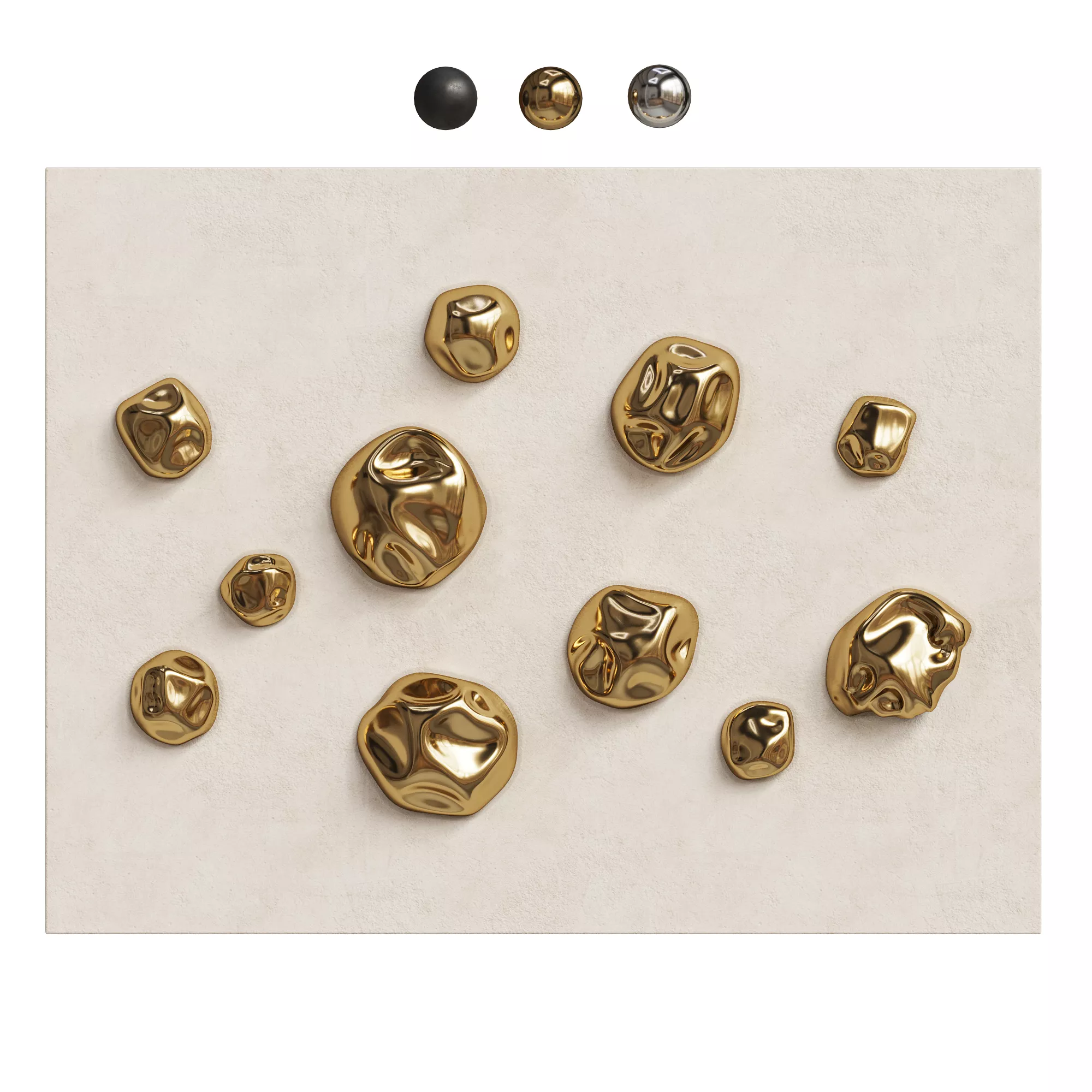 Gold Organic Wall Decor 07 3D model