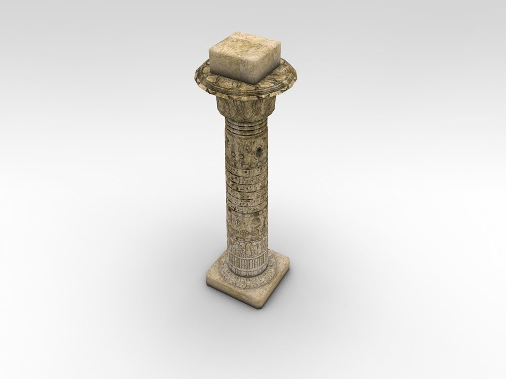 Ancient Egyptian column Low-poly 3D model_3