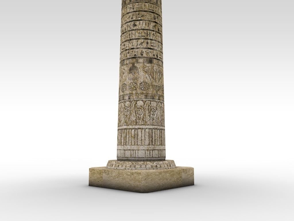 Ancient Egyptian column Low-poly 3D model_6