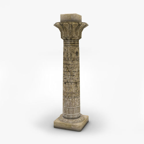 Ancient Egyptian column Low-poly 3D model
