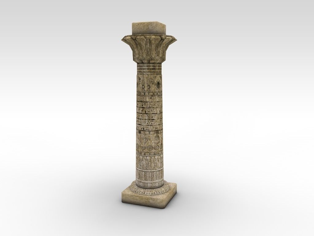 Ancient Egyptian column Low-poly 3D model_2