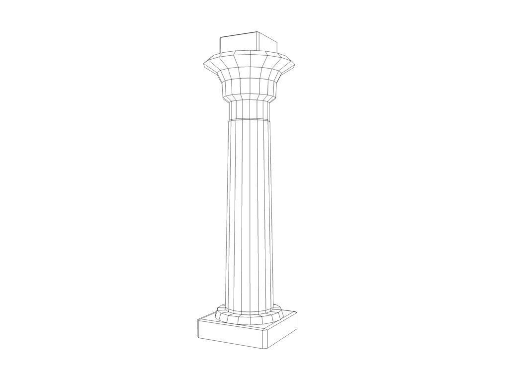 Ancient Egyptian column Low-poly 3D model_9