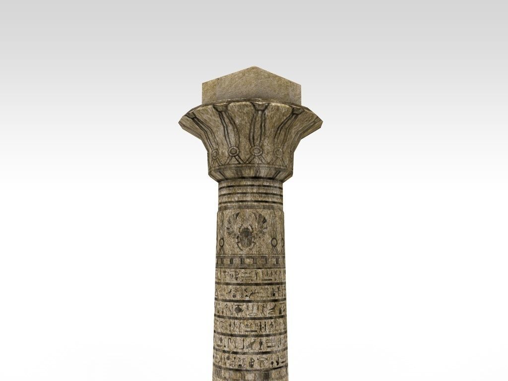 Ancient Egyptian column Low-poly 3D model_5