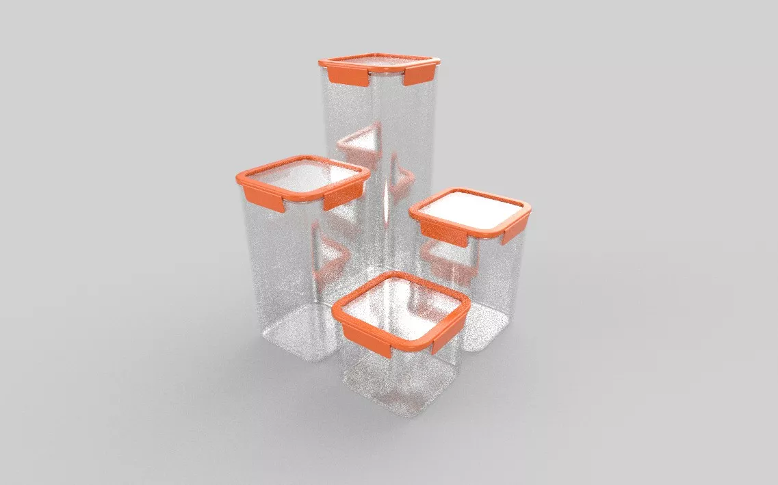 Food Storage Containers M04 Low-poly 3D model