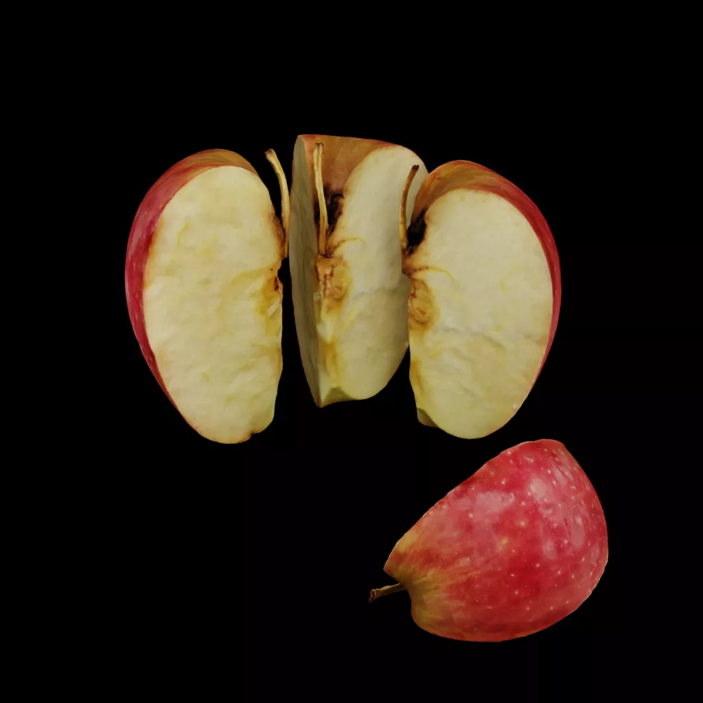Slice of Pink Lady Apple Low-poly 3D model