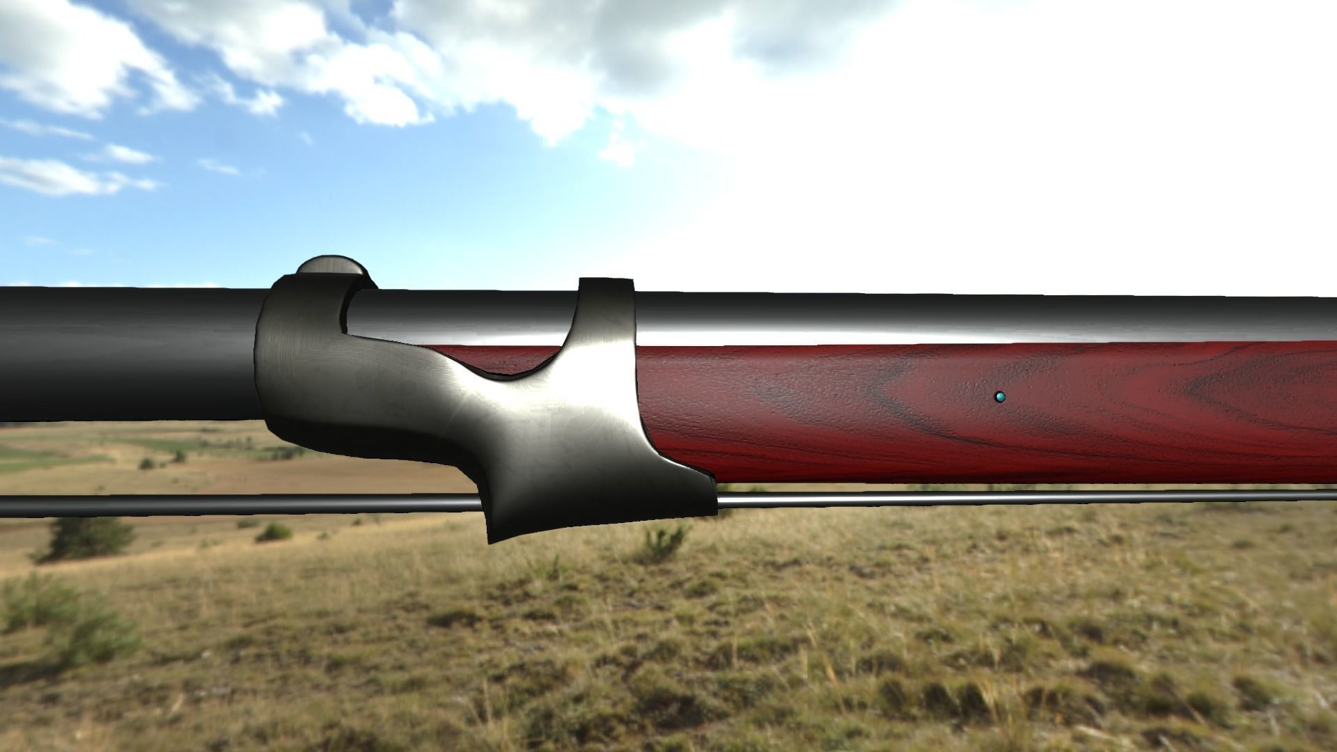 French Cavalry Flintlock Carbine Low-poly 3D model_16