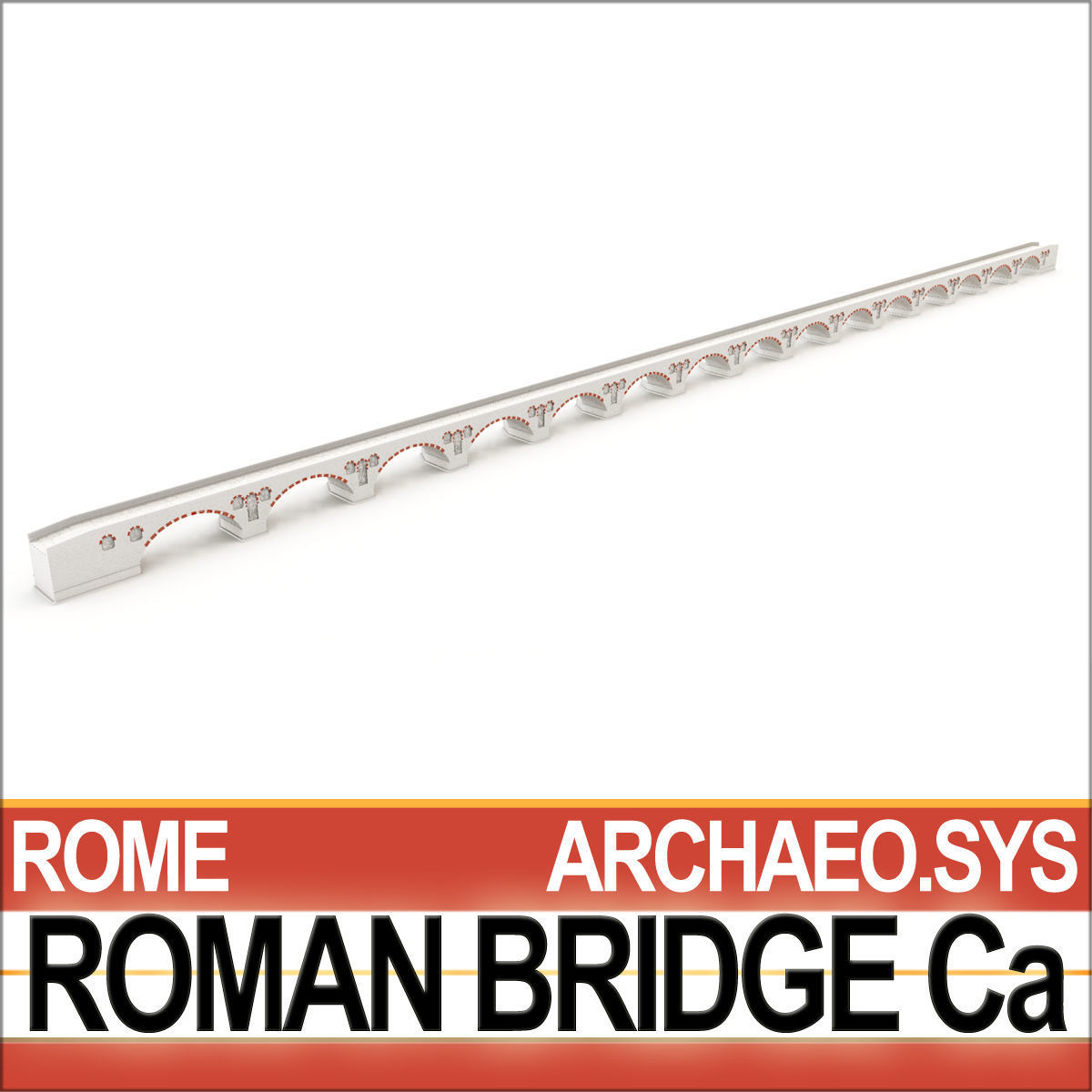 Roman Bridge Ca 3D model_3
