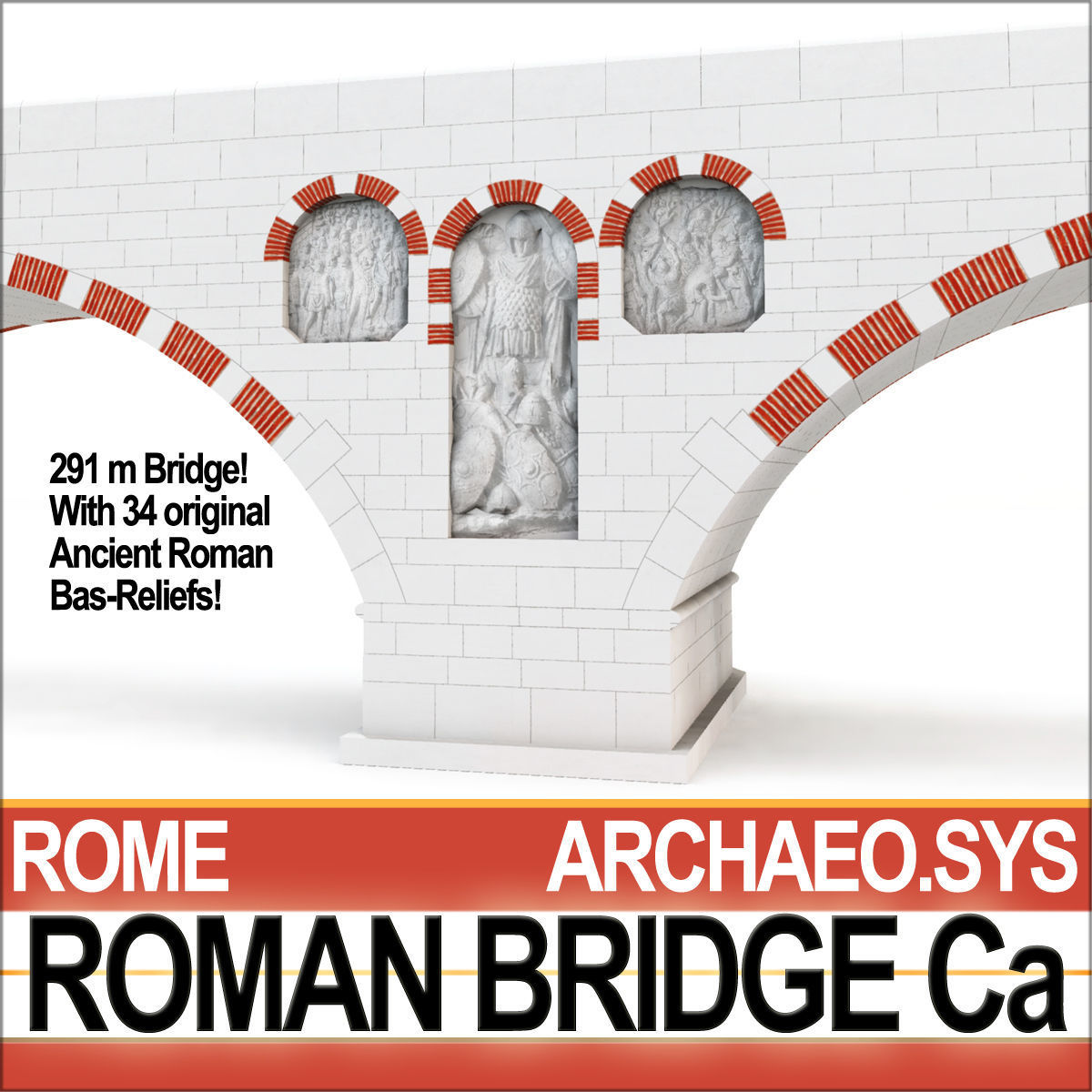 Roman Bridge Ca 3D model_8