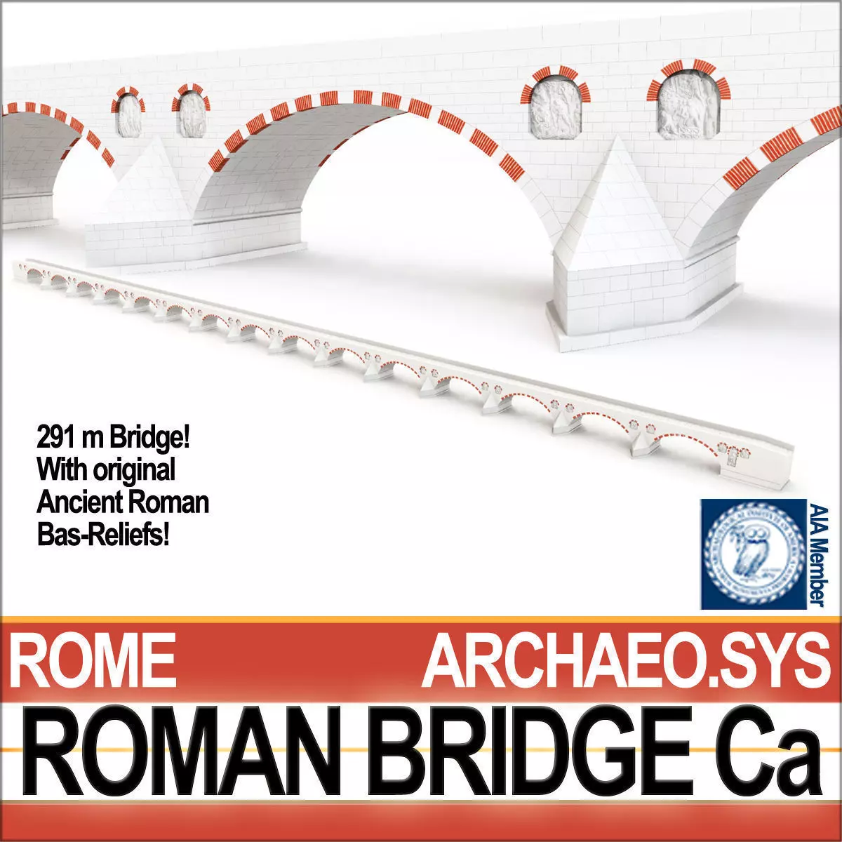 Roman Bridge Ca 3D model_0