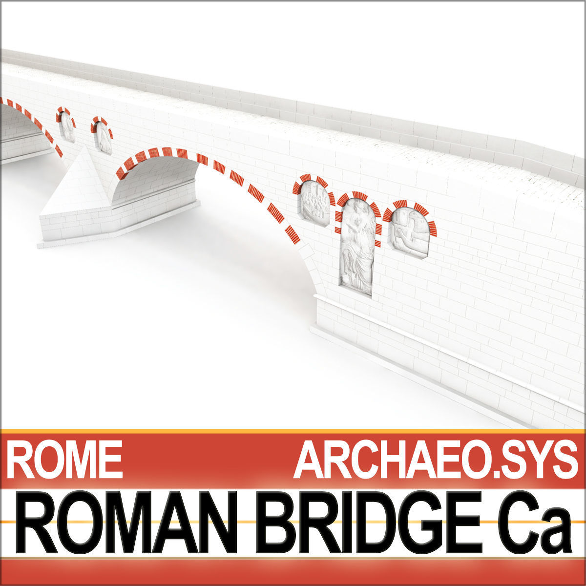 Roman Bridge Ca 3D model_7