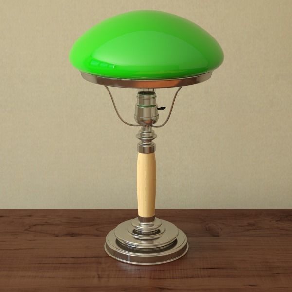 Table lamp with bowl shade 3D model_2