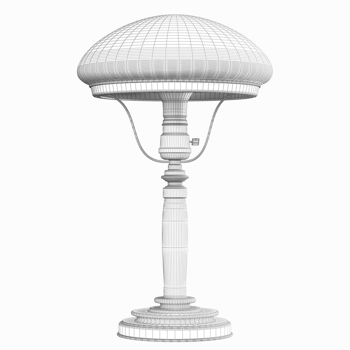 Table lamp with bowl shade 3D model_3