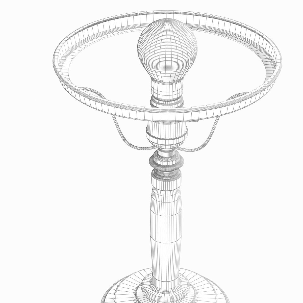 Table lamp with bowl shade 3D model_4