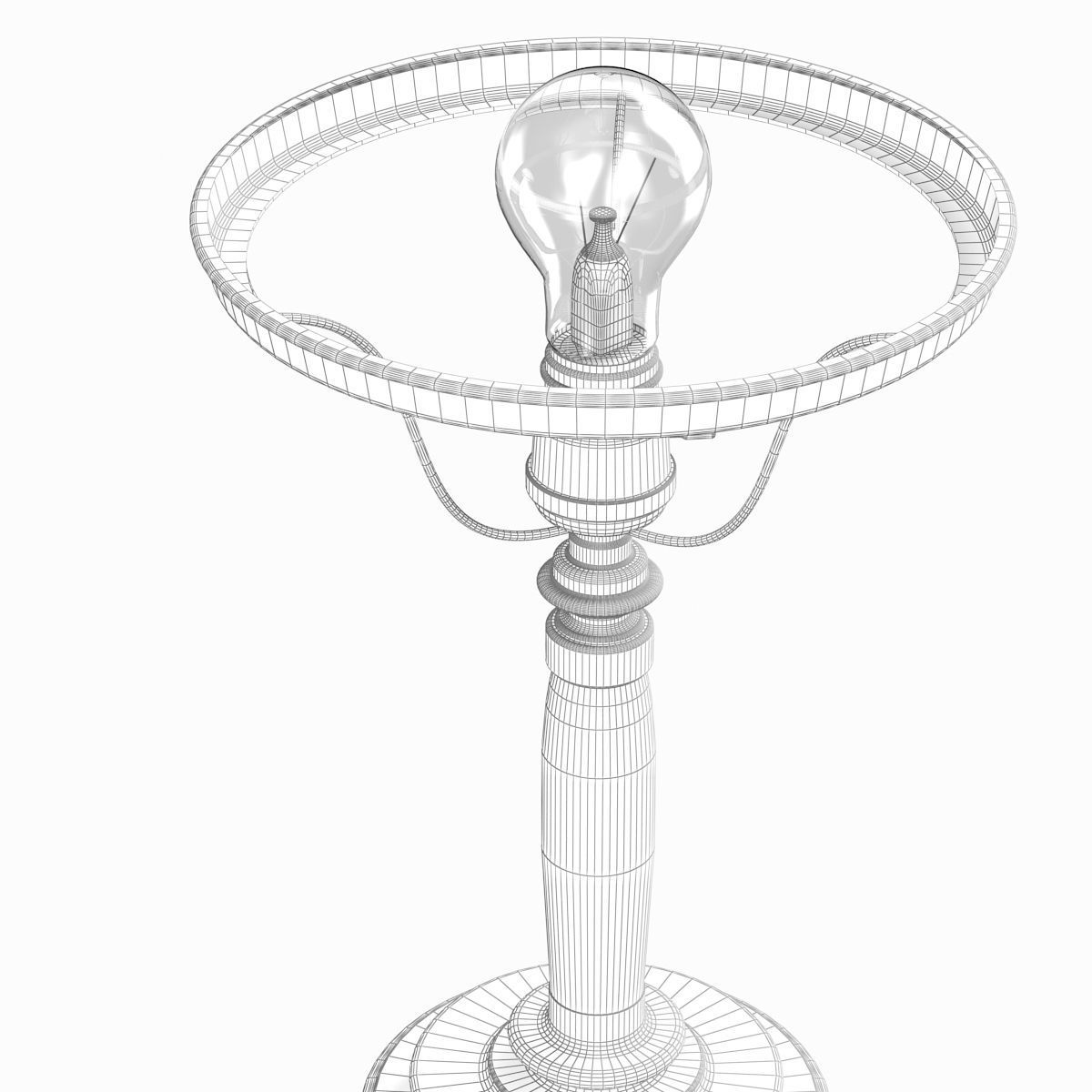 Table lamp with bowl shade 3D model_5