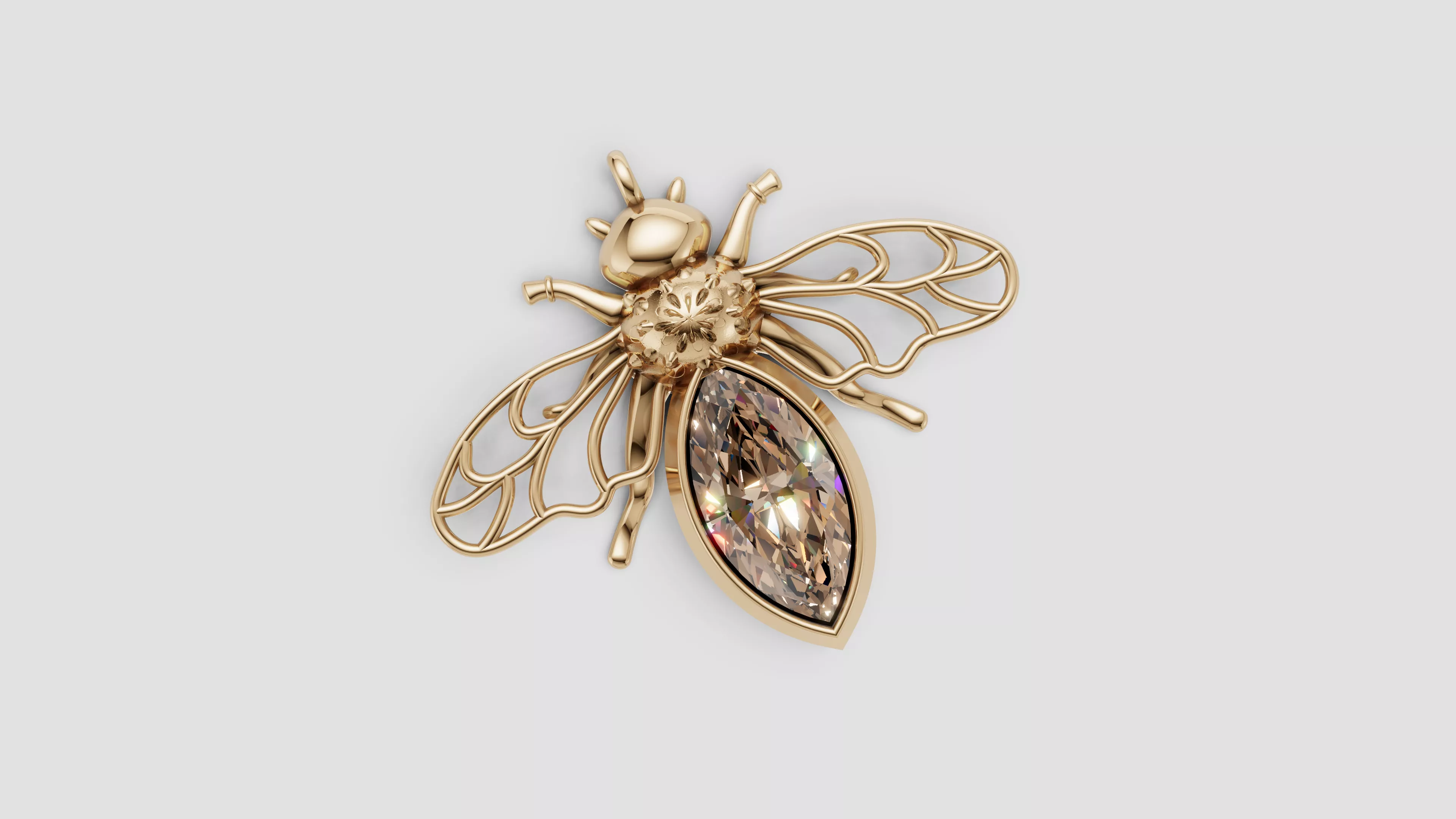 bee necklace pendant 3D print model