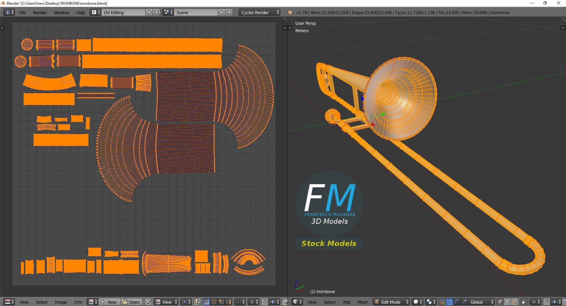 Trombone 3D model_10