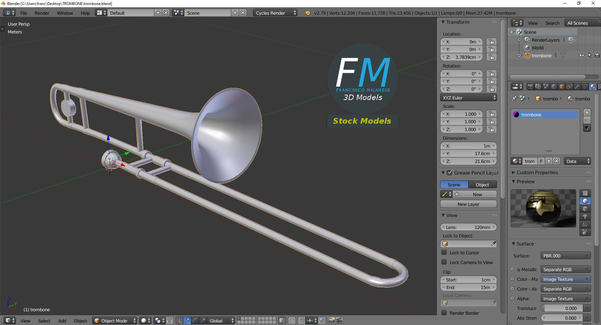 Trombone 3D model_9