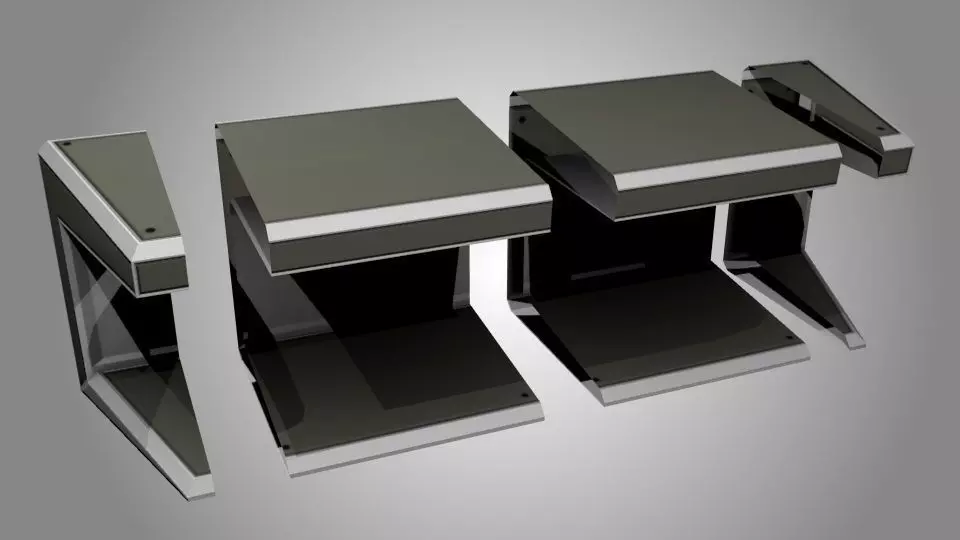 Game Modular Scifi Table Standing Desk Briefing Room Laboratory Low-poly 3D model