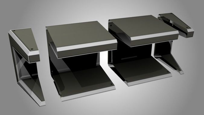 Game Modular Scifi Table Standing Desk Briefing Room Laboratory Low-poly 3D model