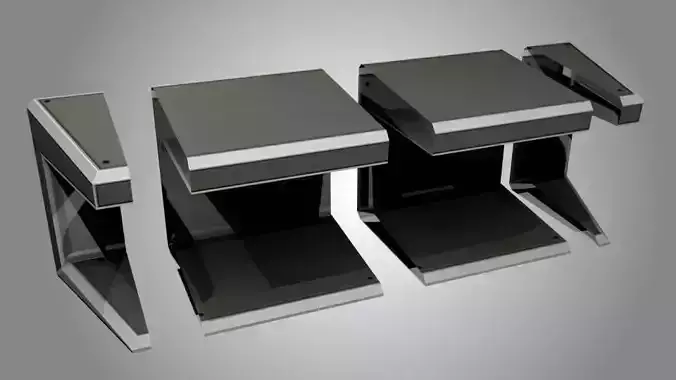 Game Modular Scifi Table Standing Desk Briefing Room Laboratory Low-poly 3D model