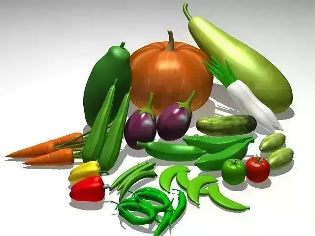 Vegetable collection three pumpkins and pear