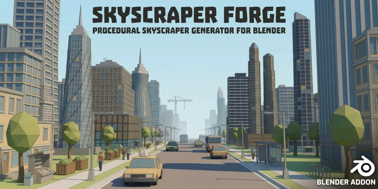 3D model Skyscraper Forge - Low Poly Buildings Generator Blender Addon ...