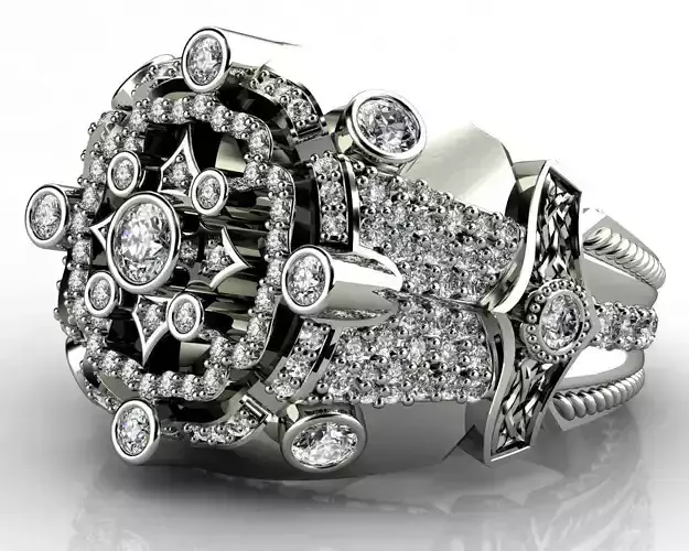 Diamond White Gold 18k Rings for Men