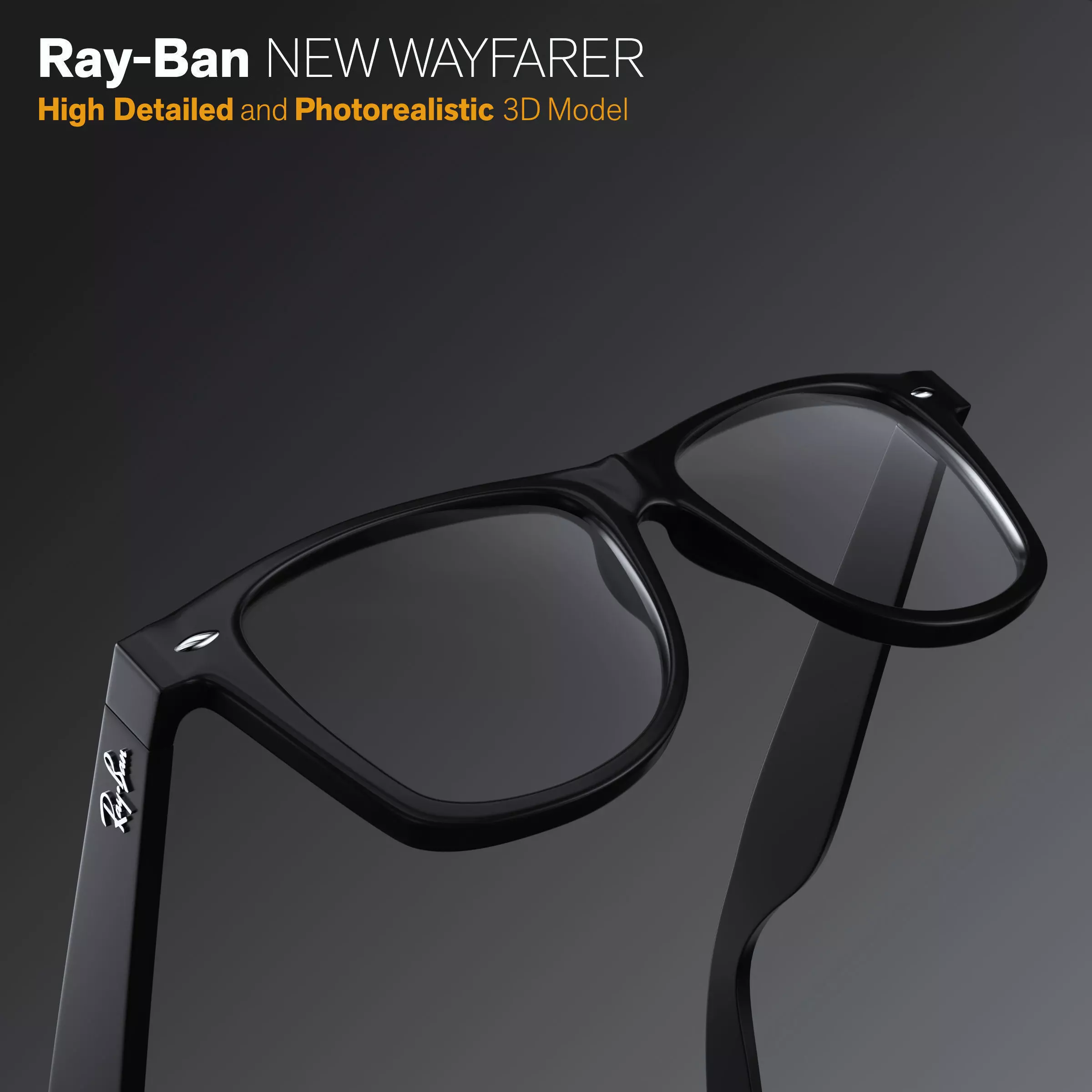 Ray-Ban New Wayfarer glasses 3D model_0