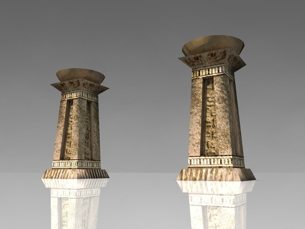 Ancient Egyptian brazier Low-poly 3D model_5