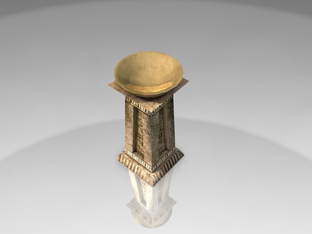 Ancient Egyptian brazier Low-poly 3D model_3