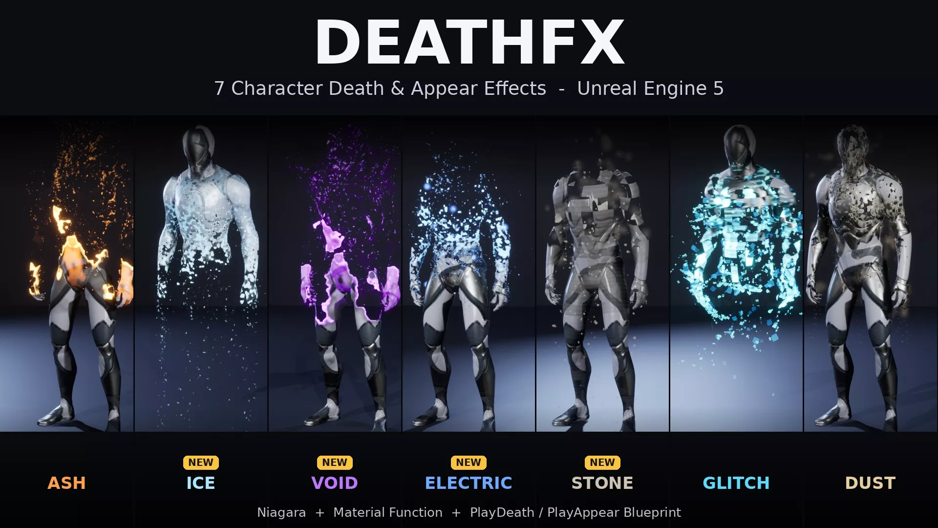 DeathFX Character Death Disintegration VFX Low-poly 3D model