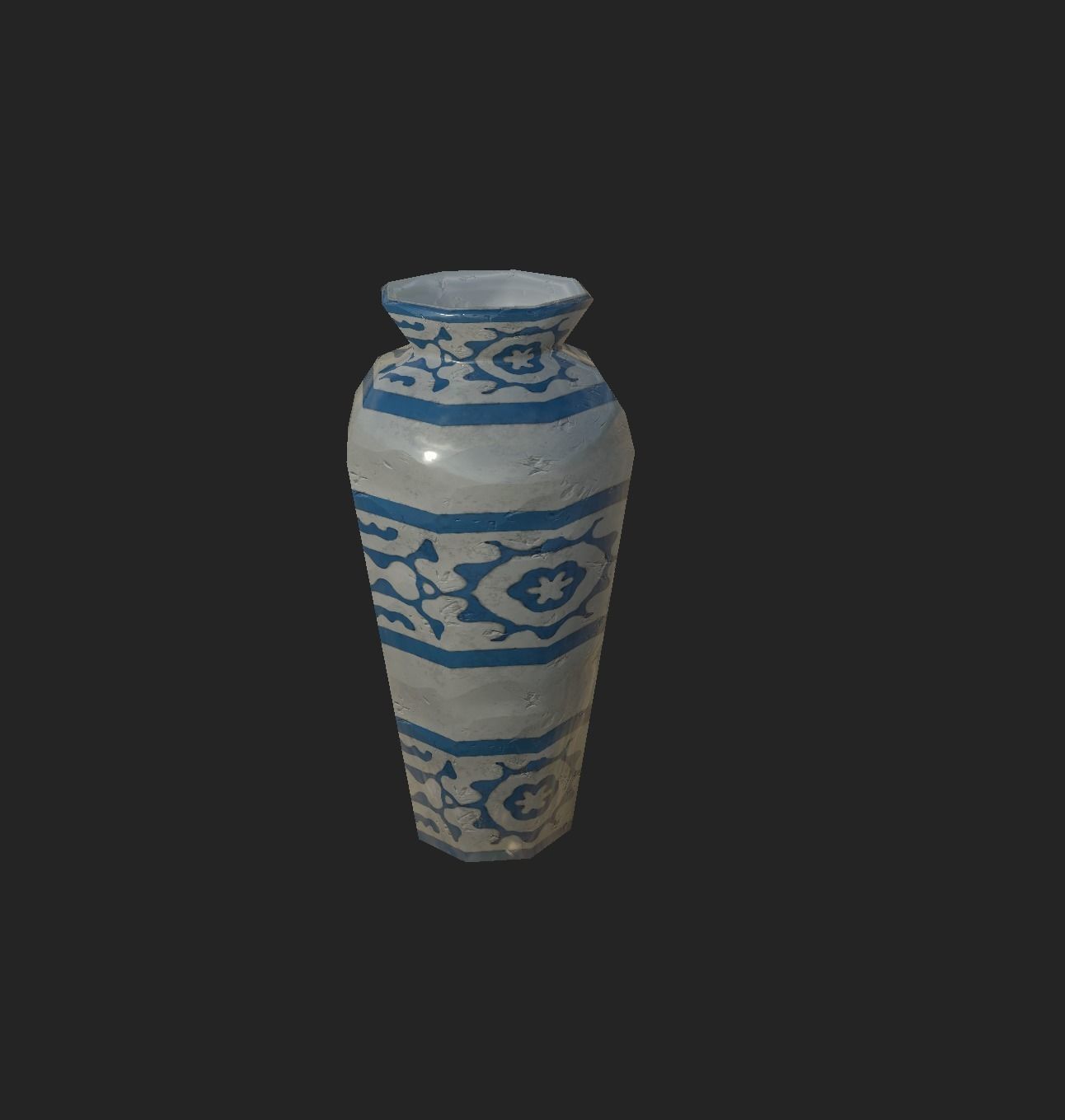 Small Porcelain Vase low-poly game ready Low-poly 3D model_2
