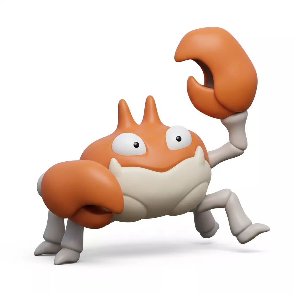 KRABBY POKEMON KEYCHAIN 3D PRINTABLE STL FILE 3D print model