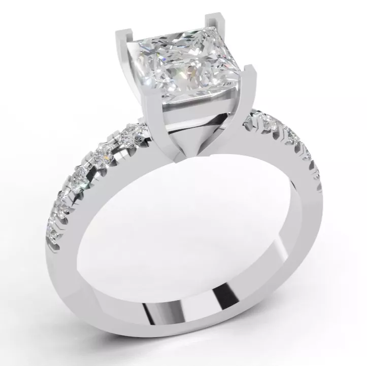 Diamond Engagement Ring Free 3D print model