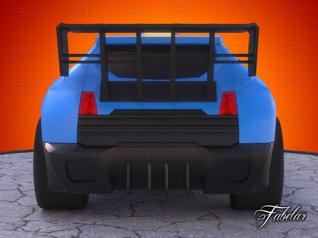 Rally car 01 Low-poly 3D model_5